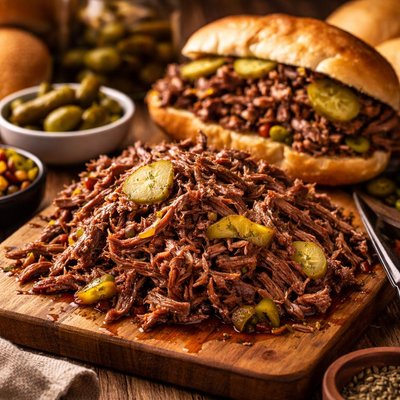Image of Crock Pot Dilly Beef for Sandwiches