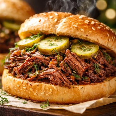 Image of Crock Pot Dilly Beef Sandwiches