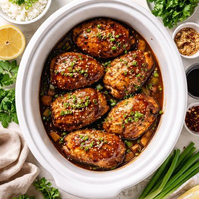 Image of Crock Pot Garlic Brown Sugar Chicken