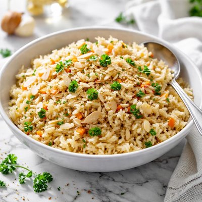 Image of Crock Pot Garlic Rice Pilaf