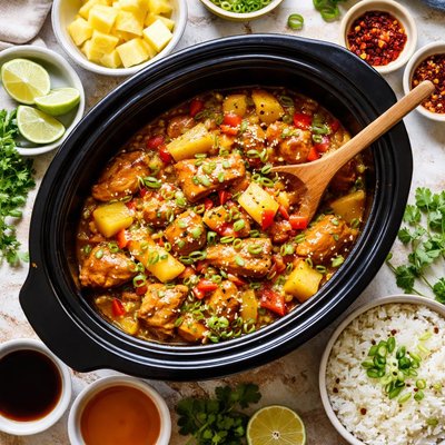 Image of Crock Pot Gingered Pineapple Chicken