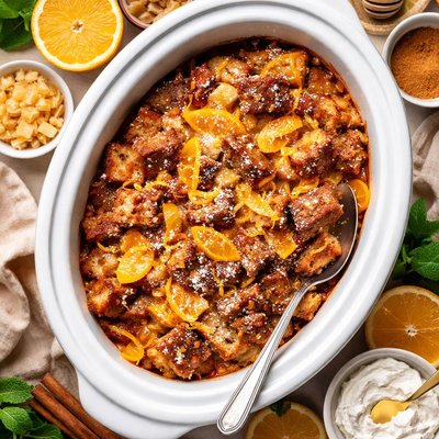 Image of Crock Pot Gingery Bread Pudding with Orange