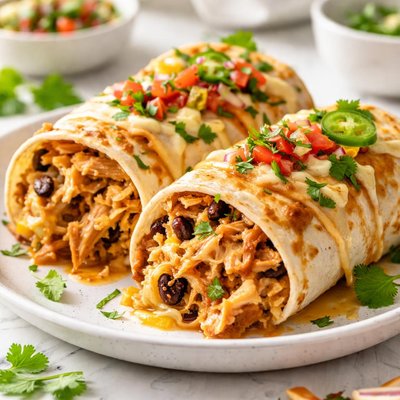 Image of Crock Pot Gooey Chicken Burritos