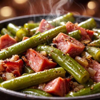 Image of Crock Pot Green Beans Ham