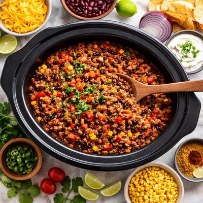 Image of Crock Pot Ground Beef and Beans