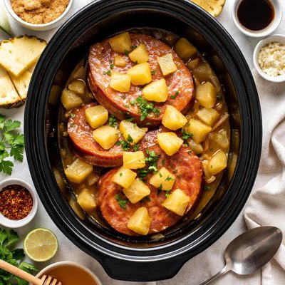 Image of Crock Pot Ham and Pineapple