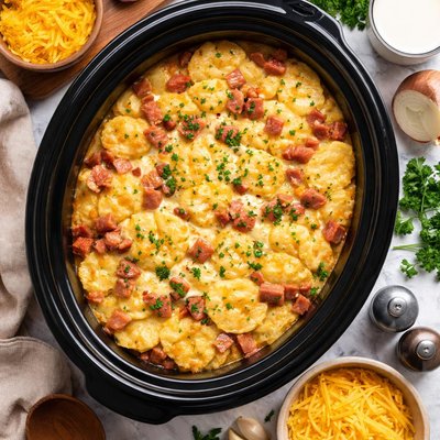 Image of Crock Pot Ham and Scalloped Potatoes