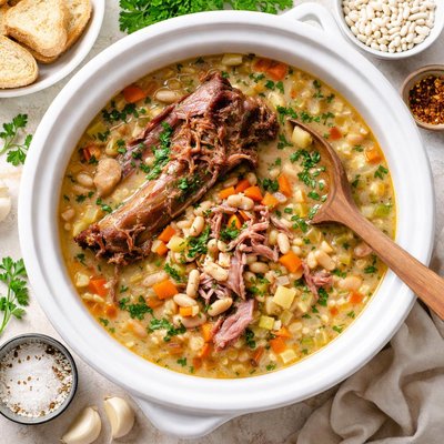 Image of Crock Pot Ham Bone and Beans