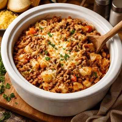 Image of Crock Pot Hamburger Cabbage Casserole Revised