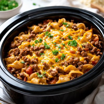 Image of Crock Pot Hamburger Casserole