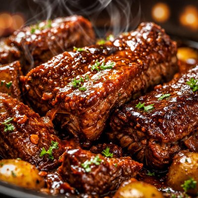 Image of Crock Pot Honey Mustard Bbq Short Ribs or Pot Roast