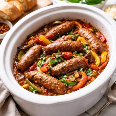 Image of Crock Pot Italian Sausage and Peppers