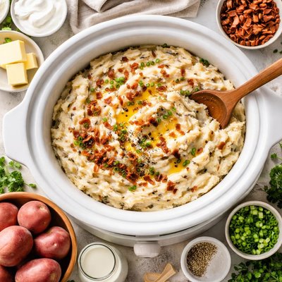 Image of Crock Pot Mashed Red Potatoes