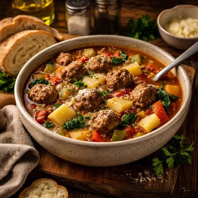 Image of Crock Pot Meatball Stone Soup