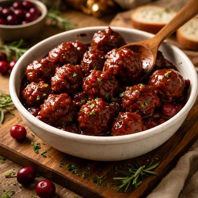 Image of Crock Pot Meatballs in Cranberry Sauce