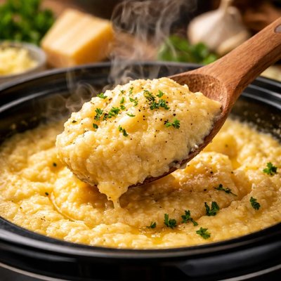 Image of Crock Pot Method for Polenta Grits or Mush