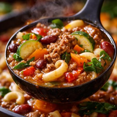 Image of Crock Pot Minestrone Hamburger Soup