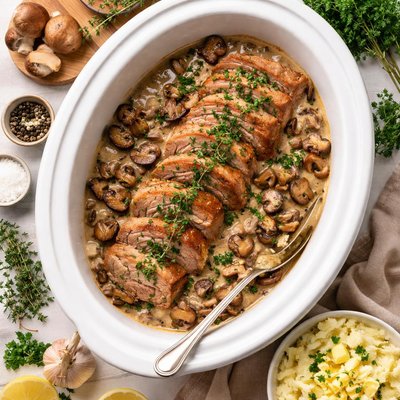 Image of Crock Pot Mushroom Pork Tenderloin