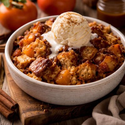 Image of Crock Pot Persimmon Bread Pudding