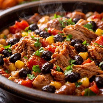 Image of Crock Pot Pork and Black Bean Casserole