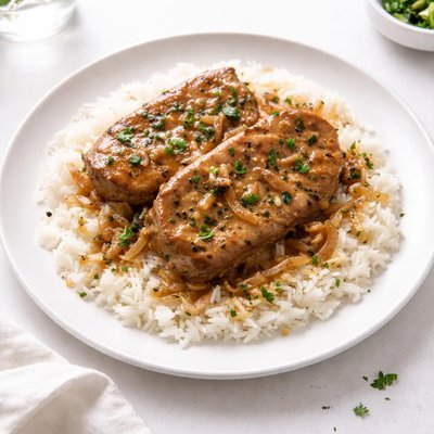 Image of Crock Pot Pork Chops on Rice
