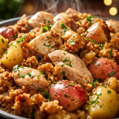 Image of Crock Pot Pork or Chicken Potato and Stuffing Dinner