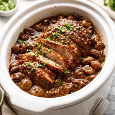 Image of Crock Pot Pork Roast and Mushrooms