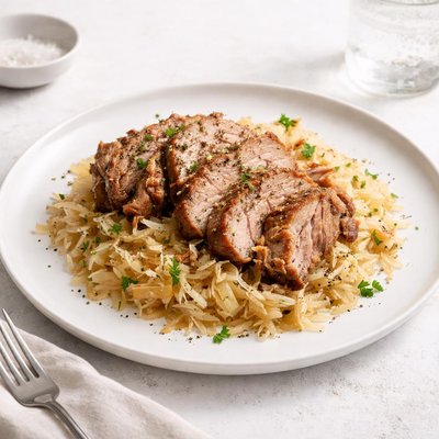 Image of Crock Pot Pork Roast and Sauerkraut