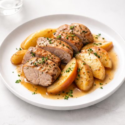 Image of Crock Pot Pork Tenderloin with Apples