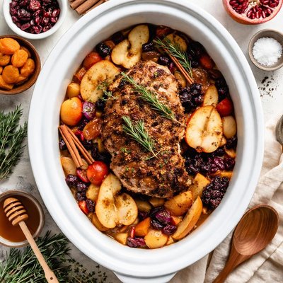 Image of Crock Pot Pork with Winter Fruits