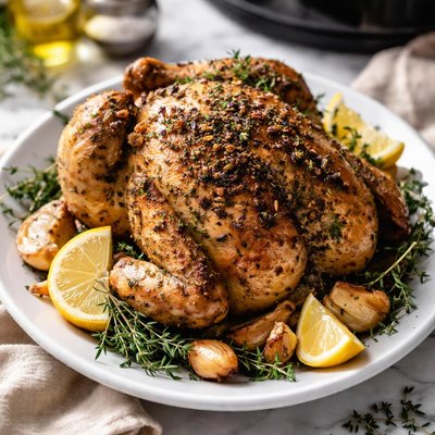 Image of Crock Pot Roasted Herbes De Provence Whole Chicken