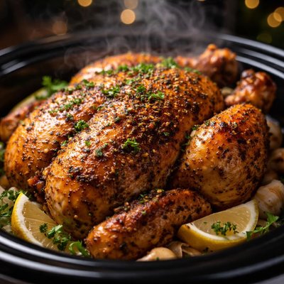 Image of Crock Pot Rotisserie Style Chicken