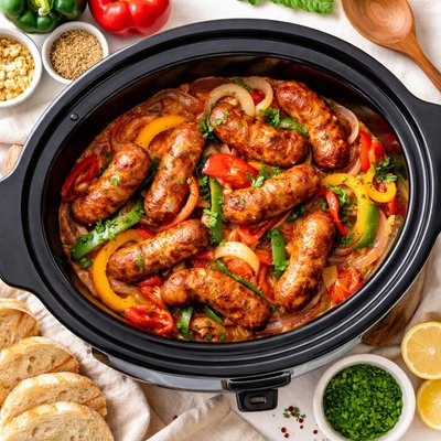 Image of Crock Pot Sausage and Peppers
