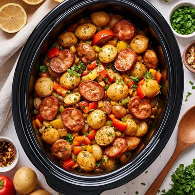 Image of Crock Pot Sausage and Potatoes