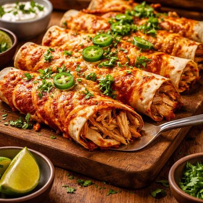 Image of Crock Pot Shredded Chicken Enchiladas