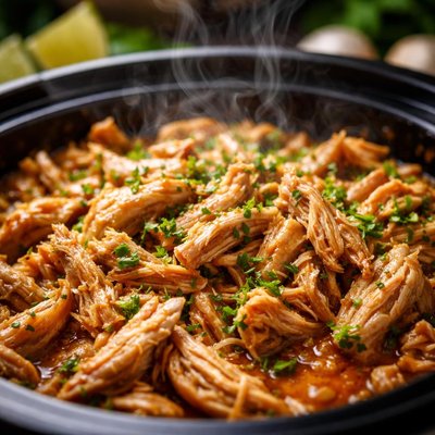Image of Crock Pot Shredded Chicken in Beer