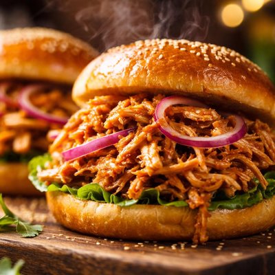 Image of Crock Pot Shredded Chicken Sandwiches