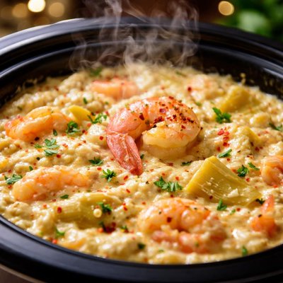 Image of Crock Pot Shrimp and Artichoke Dip or Crab and Artichoke Dip
