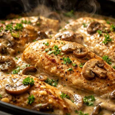Image of Crock Pot Slow Cooker Chicken in Mushroom Gravy