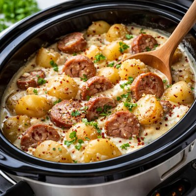 Image of Crock Pot Slow Cooker Creamy Potatoes N Sausage