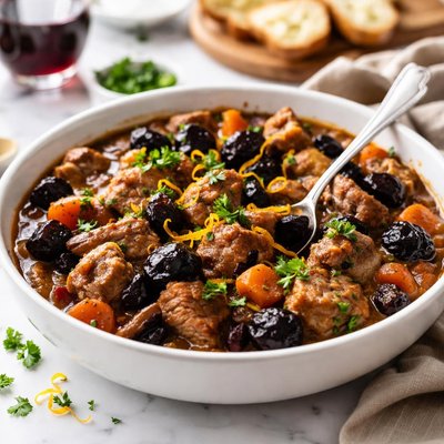 Image of Crock Pot Slow Cooker Pork Prune and Port Casserole