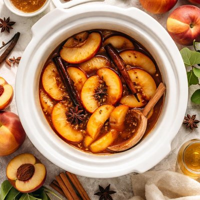 Image of Crock Pot Spiced Peaches in Brandy