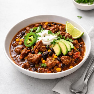 Image of Crock Pot Steak and Black Bean Chili