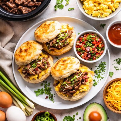 Image of Crock Pot Steak for Breakfast Biscuits