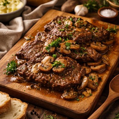 Image of Crock Pot Steak with Mushrooms
