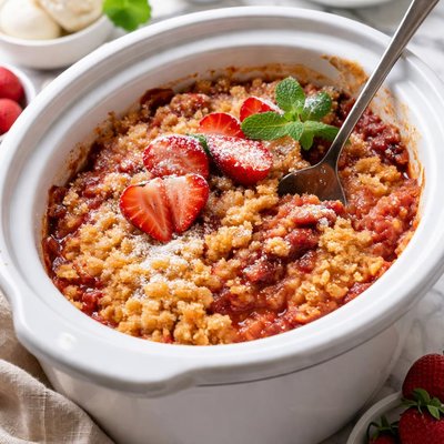 Image of Crock Pot Strawberry Dump Cake