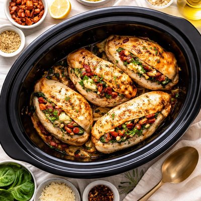 Image of Crock Pot Stuffed Chicken Breasts