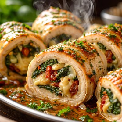 Image of Crock Pot Stuffed Chicken Rolls