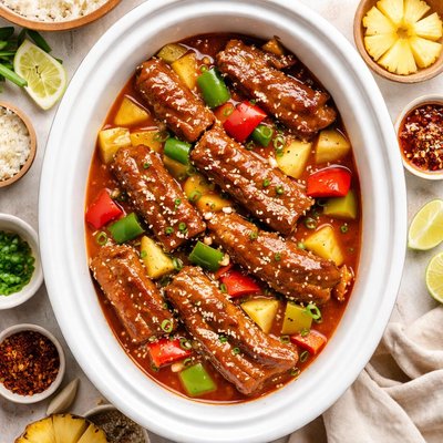 Image of Crock Pot Sweet and Sour Ribs