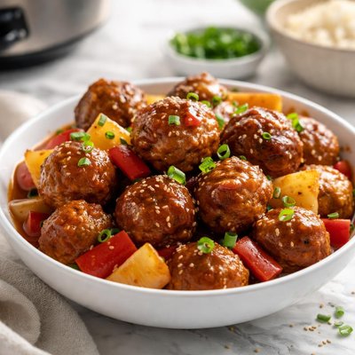 Image of Crock Pot Sweet Sour Meatballs